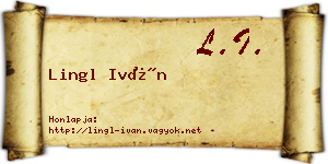 Lingl Iván névjegykártya